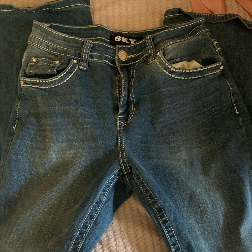 Rhinestone Flared Jeans